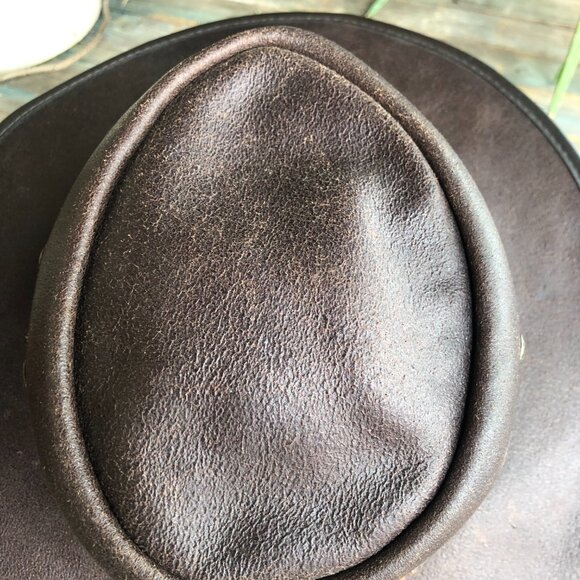Grizzly Hatters Oiled Leather Australian Bush Hat , Outback Hat Size XXL - Picture 6 of 10